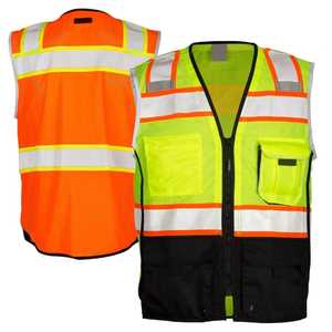 Gilet de construction haute visibilité pour hommes et femmes avec fermeture à glissière, bouton de décoration pour garde de sécurité, travailleur de la circulation, hiver - Product Image 3