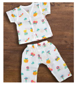 Traje de noche de algodón de muselina para recién nacidos, ropa de dormir lavable transpirable para bebés, opción de media manga y manga completa, proveedor de ropa infantil OEM - Product Image 2