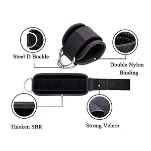 Correa de tobillo de neopreno pierna gimnasio Cable accesorio polea máquina levantamiento de pesas D anillo 2 uds par con función de protección - Product Image 2