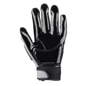Gants de joueur de ligne de football américain Taille et design personnalisables Cuir synthétique rembourré Poignée en silicone confortable Super Stick - Product Image 3