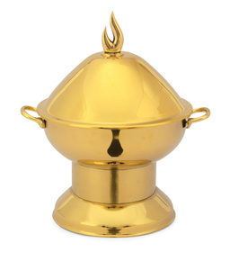 Soporte de gel de combustible de latón y tazón para servir con diseño único plato para servir alimentos de cobre Calentador de alimentos caliente Servidor de buffet calentador de alimentos de piedra - Product Image 3