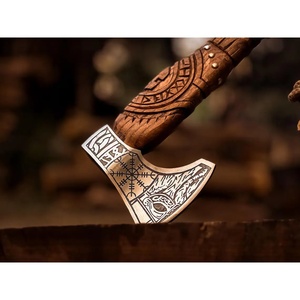 มีดทอมฮอว์กเหล็ก D2 ขนาด 19.5 นิ้ว ยี่ห้อ Jexmoo ด้ามไม้โรสวูด พร้อมปลอกหนัง ของขวัญสำหรับกิจกรรมกลางแจ้ง ทำมือ ระดับอุตสาหกรรม สำหรับคุณพ่อ - Product Image 3