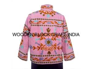 Veste de fête printanière pour femme, magnifique, faite à la main, nouvelle tendance, tissu de canard, broderie suzani, motif floral, taille unique, courte, hiver - Product Image 6