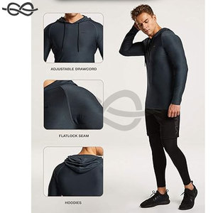 เสื้อวิ่งแขนยาวแบบสวมหัวแห้งสำหรับผู้ชายเสื้อออกกำลังกายฟิตเนสและยิมสำหรับออกกำลังกายและกิจกรรมกีฬา - Product Image 6