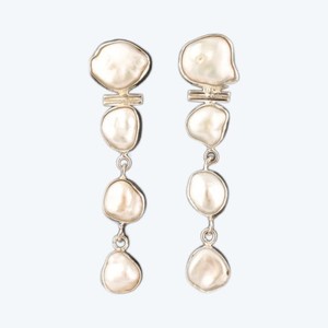 Natural White Pearl 925 Sterling <b>Silver</b> 18k Gold Plated for Women and Girls Cute <b>Long</b> <b>Earring</b> - Product Image 5