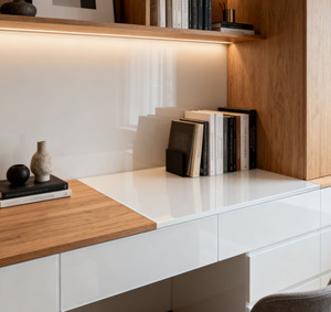 Wq 48ft 12202440mm độ bóng cao Trắng 3mm Acrylic phải đối mặt với E0 lớp MDF Hội Đồng Quản trị thiết kế hiện đại phong cách Đồ nội thất nhà E1 formaldehyde - Product Image 5