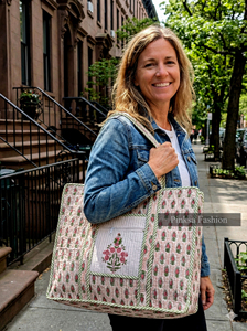 Sac fourre-tout en tissu uni fait à la main avec fermeture à glissière, sac de shopping, de voyage, d'automne, d'hiver, cadeau personnalisé pour elle - Product Image 2