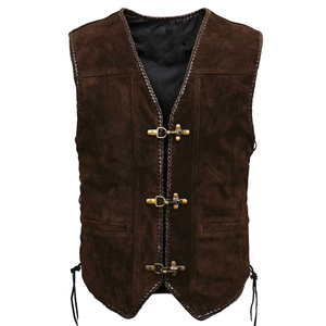 Nouveau design élégant Gilet de motard en cuir Veste de moto Vente chaude Bonne qualité Gilet en cuir à boutons - Product Image 1