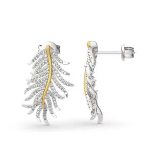 ขนนกปรากฏขึ้นเมื่อนางฟ้าอยู่ใกล้ต่างหูเงินสเตอร์ลิงแบบติดหู - Product Image 2