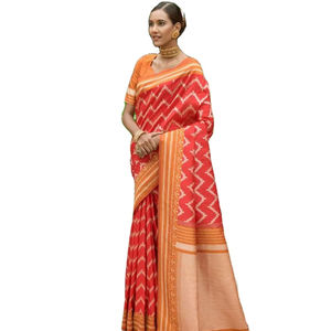 Tenue de fête du Nouvel An bonne qualité saree en soie brute saree léger tenue de mariage de Style bohème de Surat - Product Image 1