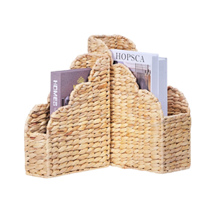 Lot de 2 organisateurs de magazines peu encombrants, porte-revues en jacinthe d'eau, paniers de rangement pour la maison et le bureau du Vietnam - Product Image 4