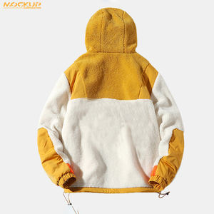 ODM Custom Men's Zip Outdoor Fleece Filling Winter Jacket Men <b>Sherpa</b> Fleece Full Zipper Jackets with <b>Hoodie</b> - Product Image 2