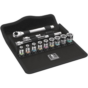Jeu de clés à douille Wera 13 pièces 8100 SA 12 HF Zyklop, taille 1/4 po, avec 72 dents hexagonales à 6 points, 5-13 mm - Product Image 1