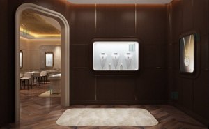 DECORS ALL Vitrina de Joyería Cuadrada Moderna de Lujo con Tapa de Cristal, Gabinete de Pared con Marco Dorado, Modelo 7890 para Tienda Boutique - Product Image 3