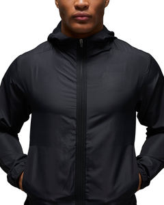 Veste noire personnalisée en polyester Veste coupe-vent hydrofuge de coupe standard OEM pour l'extérieur - Product Image 3