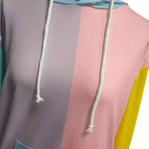 <b>Women</b> Solid Pullover Hoodie Factory High Quality Long Sleeve Oversized Sports Casual Winter Colorblock <b>Pattern</b> Hoodie 2025 - Product Image 3