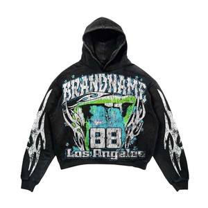 Sweat-shirts à capuche unisexes en coton polyester de haute qualité, surdimensionnés, tendance, impression de logo personnalisé, sweat-shirts à capuche grande taille pour hommes - Product Image 2