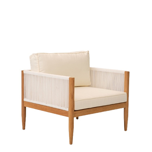 Ngoài Trời Sân Vườn Biệt Thự Đồ Nội Thất Nhà Phòng Chờ Ghế Vật Liệu Gỗ Tếch Với Sợi Dây Mây Và Đệm-Kael - Product Image 1