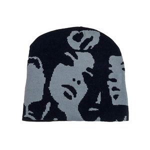 2025 personnalisé Y2K All-Over Logo tricoté Jacquard hiver crâne Beanie réglable circonférence de la tête pour un usage quotidien - Product Image 3