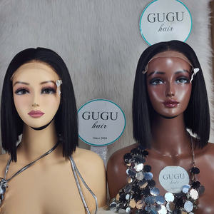 10 pouces vietnamien luxe sans colle perruque os droit couleur naturelle cheveux vierges humains produits de cheveux naturels pour les femmes noires - Product Image 1