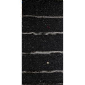 Alfombra de Lana Anudada a Mano Clan Grey & Black Pae-4020, Alfombra Rectangular de Yute para Pasillo, para el Hogar, Alfombras Jaipur US - Product Image 1