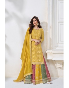 Excellent Quality Women's Chinon Semi-Stitched Pakistani Salwar Suit for <b>Weddings</b> & Festivals Indian & Pakistani Clothing Export - Product Image 1