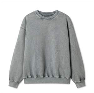 Best Quality Vintage Wash <b>Black</b> 100% Cotton French Terry Fleece Heavyweight Acid Wash <b>Crew</b> <b>Neck</b> Eco-Friendly Breathable Winter - Product Image 4