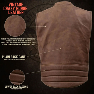 Gilet en cuir de vachette personnalisé pour hommes fermeture éclair respirante mode extérieure pour l'hiver gilet en cuir de vachette fermeture éclair pour motos - Product Image 5