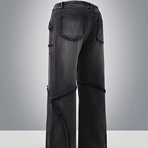 ผลิตขายส่งกางเกงยีนส์เดนิมทรงขาบานผู้ชายแบบสั่งทำ ดีไซน์ใหม่ กางเกงสีดำ แฟชั่นสตรีทแวร์ - Product Image 6