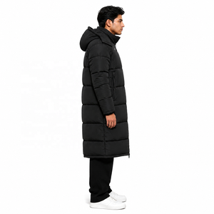 New Custom Thick Shinny Outdoor Long <b>Bubble</b> <b>Coat</b> Streetwear Custom Quilted Men's Jackets Hooded Winter Outerwear Wholesale OEM - Product Image 2