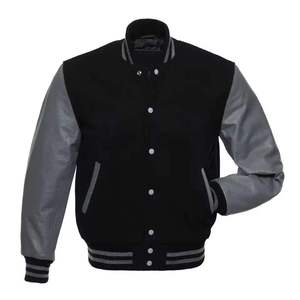 Vestes pour hommes broderie chenille personnalisée manches en cuir Baseball Letterman extérieur Bomber Jumper Jacket pour hommes 2025 OEM - Product Image 2