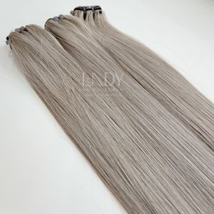 Alta calidad 100% Virgen Remy Extensiones de cabello Hueso Recto Color gris Precio al por mayor - Product Image 2