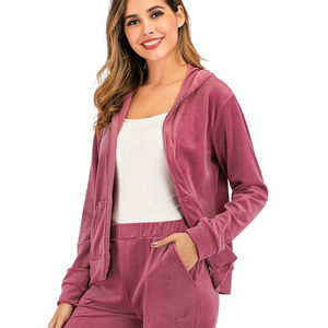 ชุดวอร์มผ้ากำมะหยี่สำหรับสตรีผ้าคอตตอนเนื้อหนาสไตล์ลำลองผ้ากำมะหยี่ออกแบบได้ตามต้องการ - Product Image 4