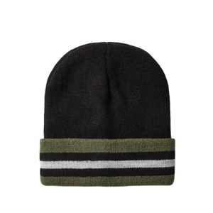 Bonnet Jacquard Personnalisé à Motif Crâne, Couleur Unie, Chaud, Respirant, Imperméable, en Acrylique, Tricoté avec Revers, Unisexe, Hiver, Broderie HI - Product Image 2