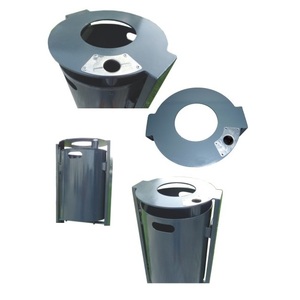 Contenitore per rifiuti -Phoenix-, 45 litri, in acciaio, montaggio a parete o su palo - Product Image 1