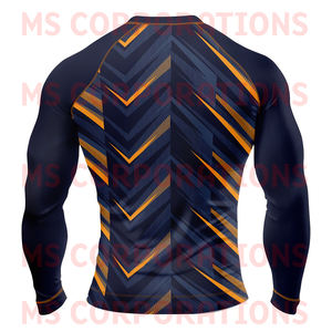 Chemise de compression à manches longues Athletic Rash Guard pour homme-Couleurs et logos personnalisés en polyester 100% de haute qualité pour équipement d'entraînement - Product Image 2