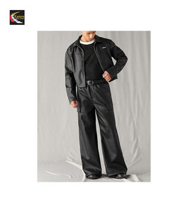 Veste en cuir noir pour hommes Prix de gros bon marché Production en vrac Approvisionnement d'usine - Product Image 2