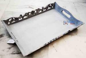 Bandeja Rectangular de Madera para Servir, Plato de Madera Artesanal con Asas para Cocina y Comedor, Venta al por Mayor OEM - Product Image 4