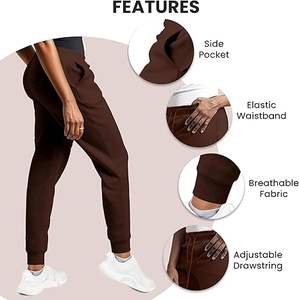 กางเกงวอร์มผู้หญิง กางเกงวอร์มผู้หญิงมีกระเป๋า กางเกงวอร์มผ้าฟลีซสำหรับผู้หญิง กางเกงโยคะ มีไซส์พลัส - Product Image 5