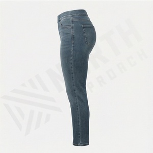 Jeans Elásticos para Mujer, Cintura Ancha, Mezclilla, Talle Medio, Pantalones de la Mejor Calidad, Diseño Personalizable, Jeans para Mujer Adulta - Product Image 3