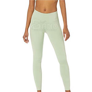 Leggings de fitness taille haute pour femmes de haute qualité tissu tricoté en Spandex personnalisé pour le sport approvisionnement en gros pour les entraînements de gymnastique - Product Image 1