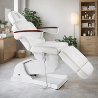 Table de beauté électrique blanche réglable pour massage, soins du visage, spa, salon, tatouage et traitement des cils