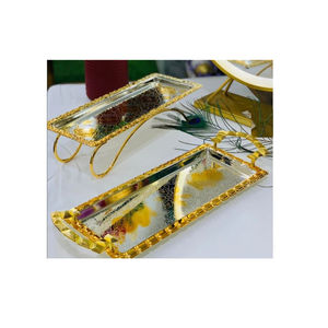 Décoration de maison Vaisselle Plateau de service avec poignées Accessoires de service de nourriture Dessert d'hôtel et de restaurant au prix de gros - Product Image 4