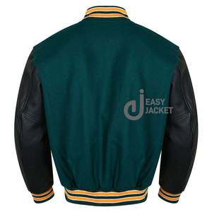 Chaquetas personalizadas para hombre, chaqueta universitaria de cuero auténtico con letras de lana, chaqueta con parches y etiquetas personalizadas para hombre - Product Image 2