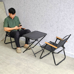 Polyester <b>Foldable</b> Minimalist Lemon Tea <b>Table</b> & 2 <b>Chairs</b> Set-CBCF294 - Product Image 5