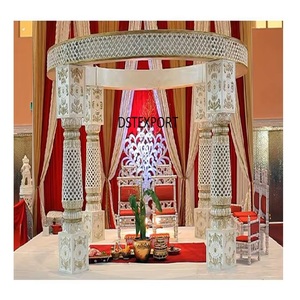 ชุด mandap สำหรับงานแต่งงานงานตัดใหม่ล่าสุดชุด mandap แกะสลักสีขาวไฟเบอร์สำหรับงานแต่งงานที่ดีที่สุดจากมาเลเซีย - Product Image 1