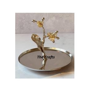 Support à gâteau en bois et en aluminium avec pieds Support de service à dessert au chocolat de forme carrée fait à la main au meilleur prix - Product Image 5