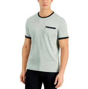 เสื้อยืดผ้าฝ้าย100% ระบายอากาศเข้ารูปสีล้วนแบบเรียบเสื้อยืดสีพื้นตัดตัดกันเสื้อยืด2025ทำจากปากีสถาน - Product Image 4