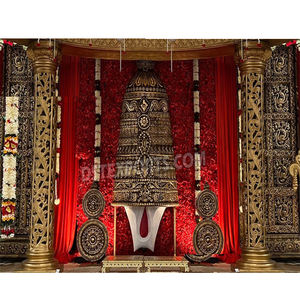 South Indian Wedding Decor Fiber Namamam <b>Prop</b> Antique Theme Fiber Namamam <b>for</b> Wedding South Wedding Decor Gold Fiber Namam - Product Image 1