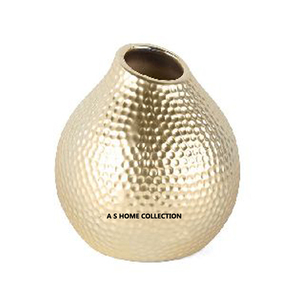 Nuevo florero de metal de aluminio antiguo con forma única, acabado en negro y oro, dos tamaños de diferencia de lujo - Product Image 5